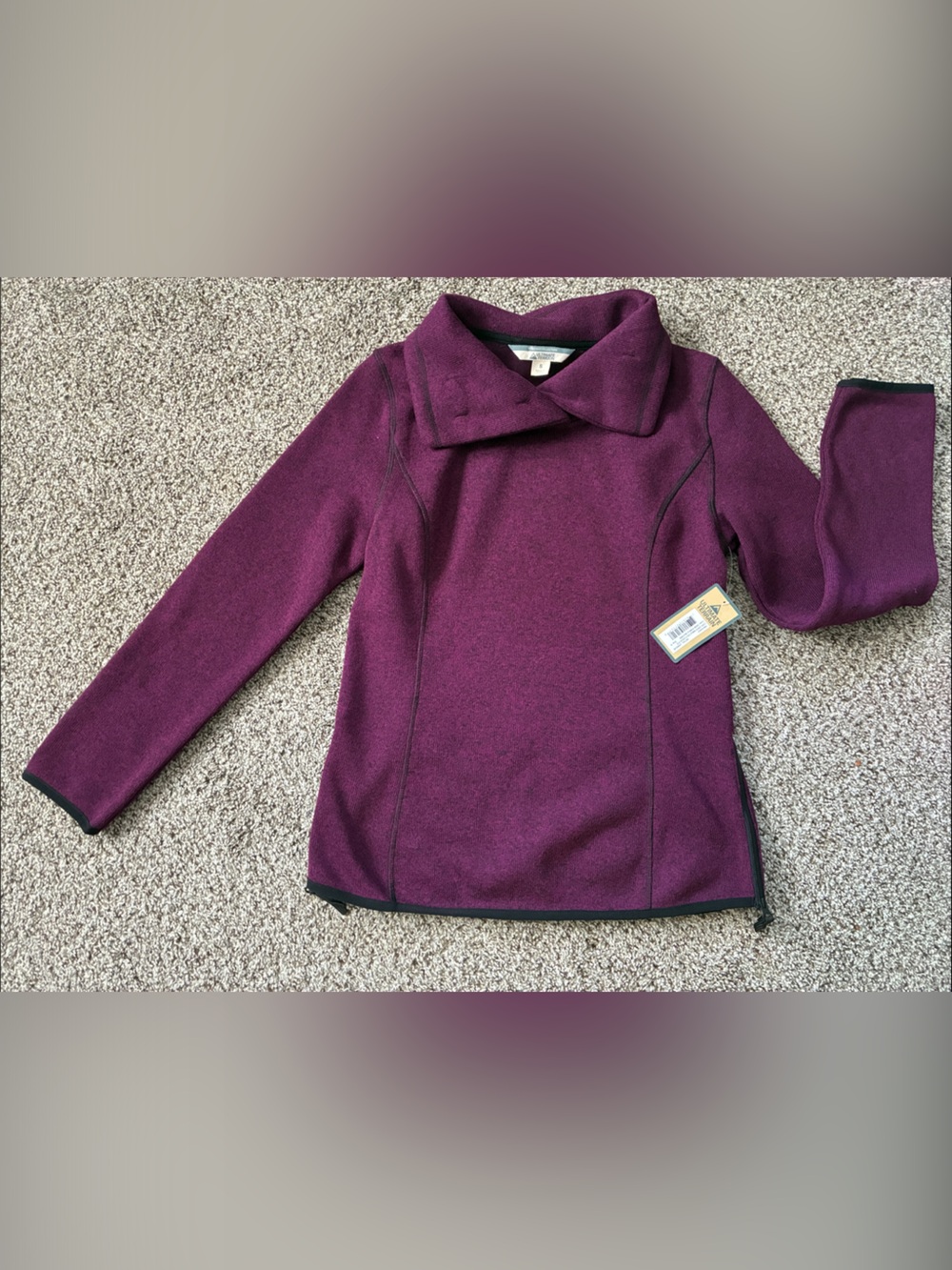๐ฆ NWT $55 Women's Purple Funnel Neck Sweater Jacket - Picture 1 of 4